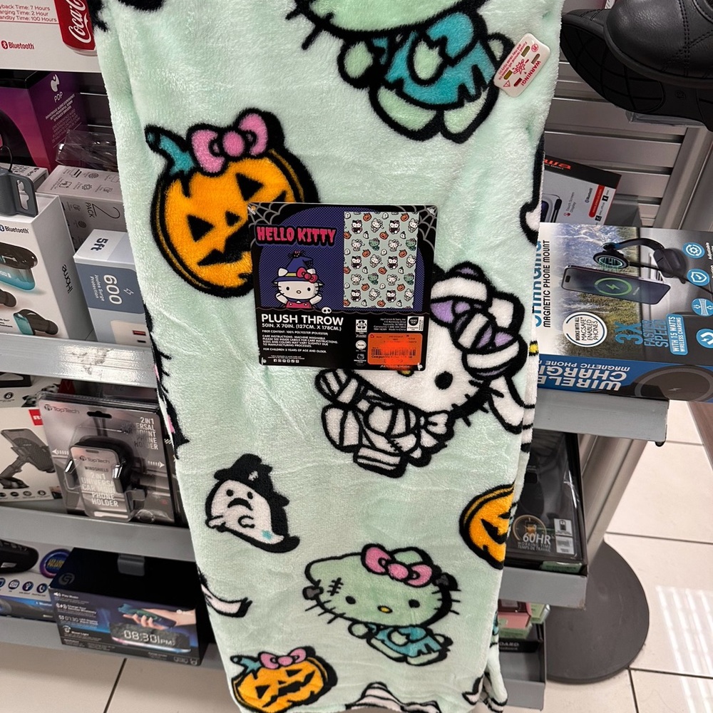 Hello Kitty Mint Green Halloween Blanket